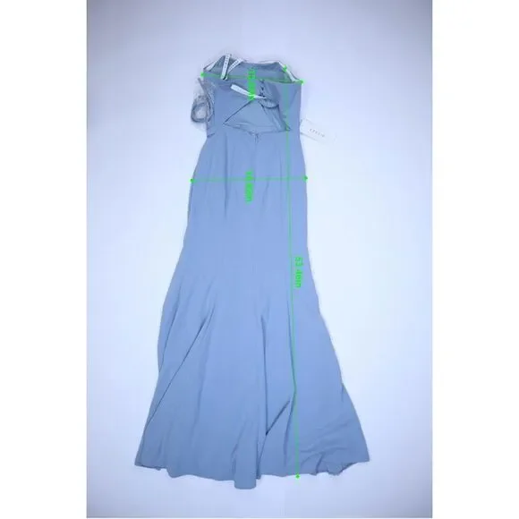 Azazie Dusty Blue Jacqueline Strapless Open Back Bridesmaid Dress Womens A8